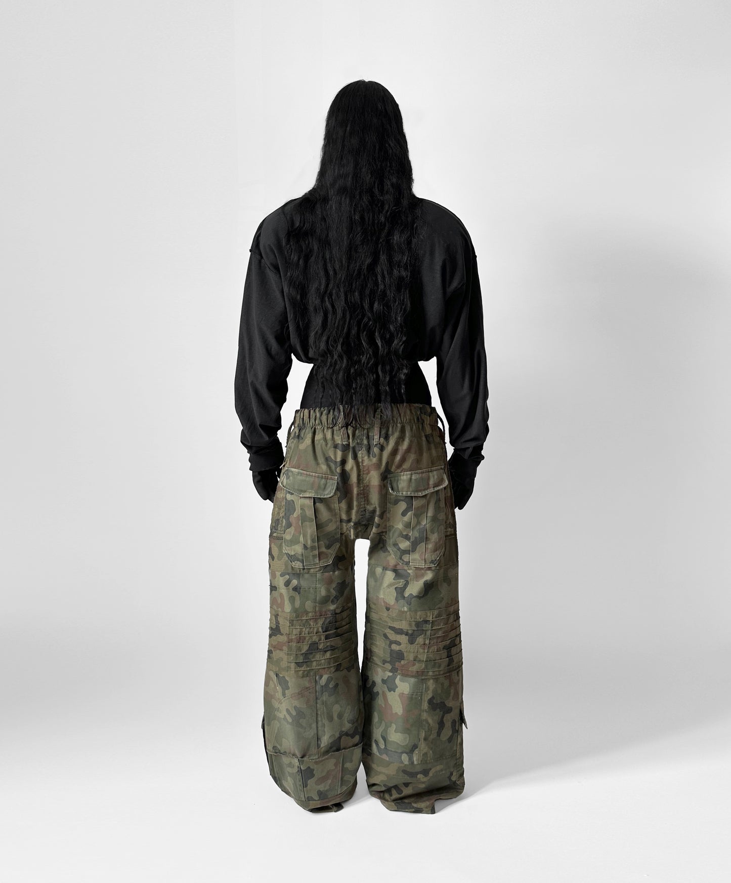 3R  UPCYCLED / FADED CAMO CARGO PANTS 1/1